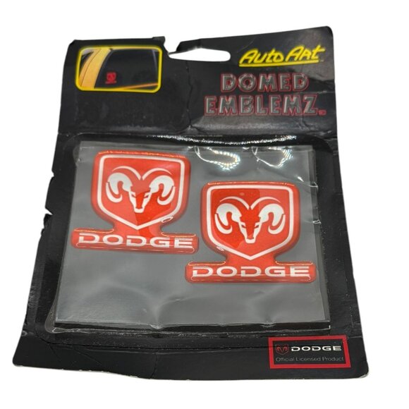2 Dodge Ram head-hood-back-trunk Domed Red Chrome Emblem Badge Logo Chroma - Picture 2 of 4